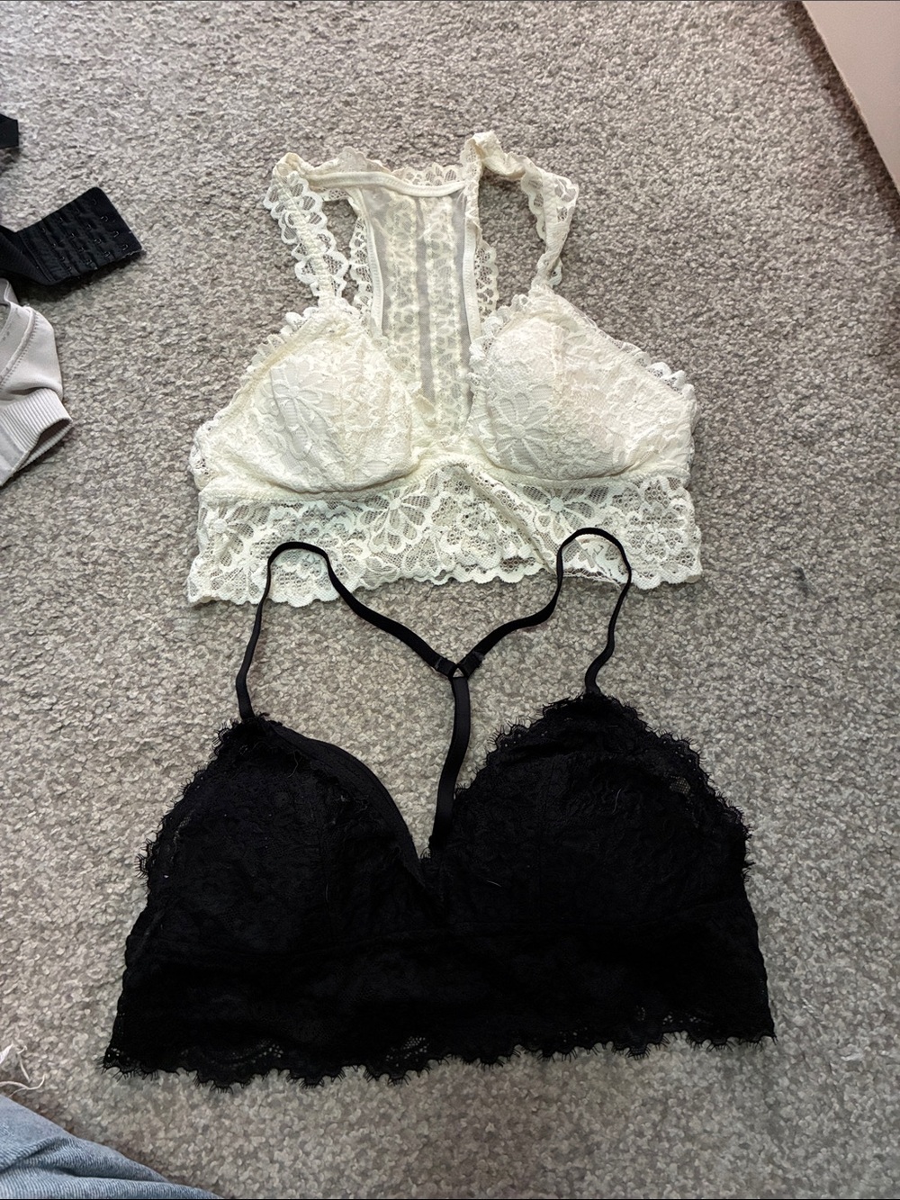Lace Bralette Duo - Ivory & Black